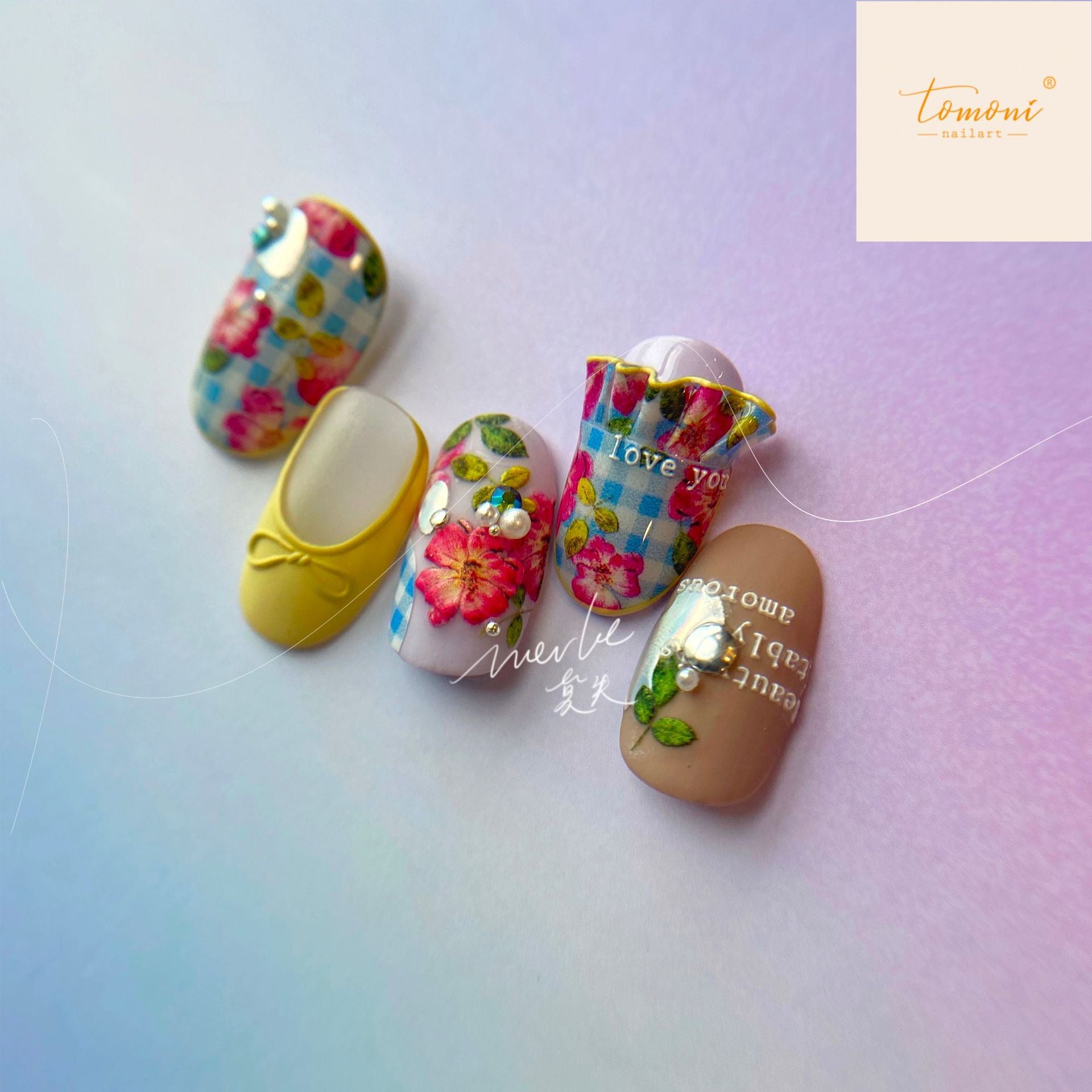 Blush Rose Blooms – Embossed Floral Nail Art Set