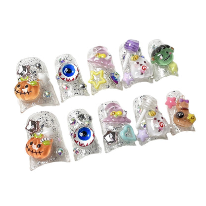 Cute Halloween new Duckbill Shape armor ice transparent flash small fresh handmade armor wholesale｜365nails