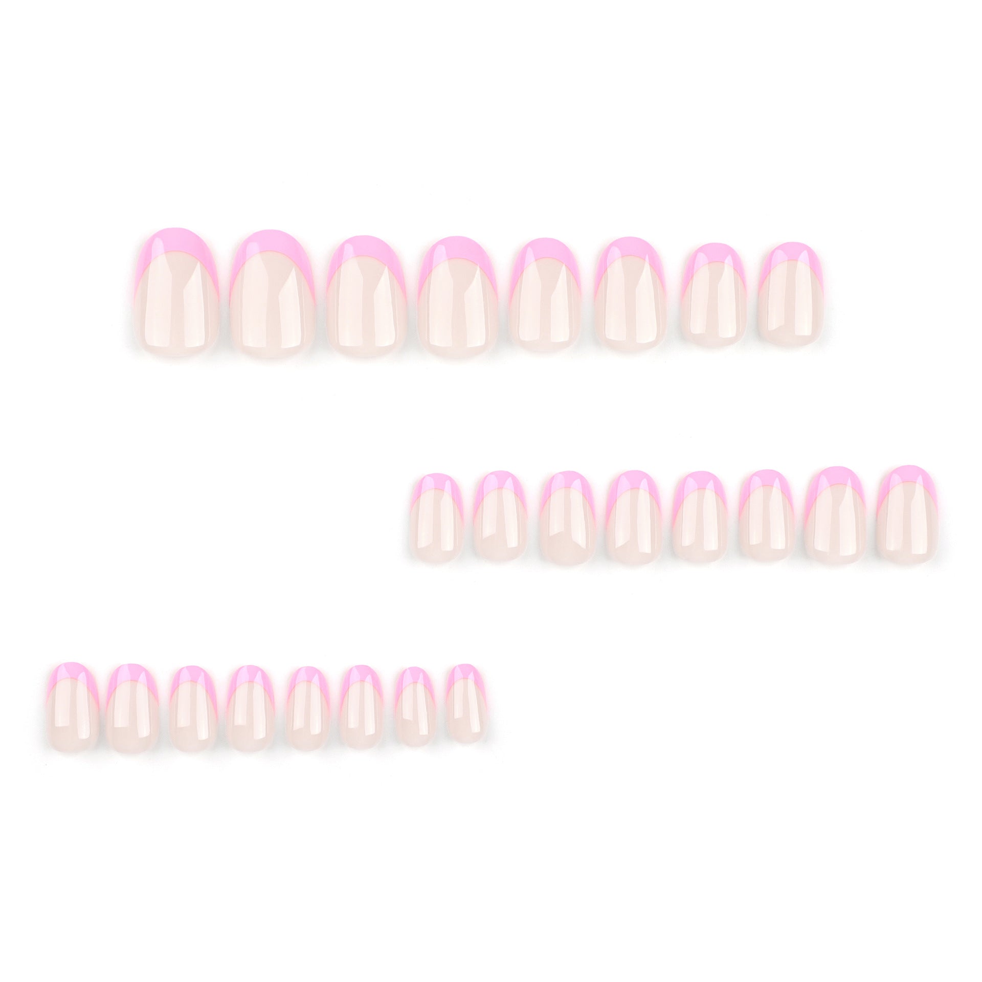 24 pieces simple short short round wearable French manicure rose red detachable wearable nail piece finished product wholesale