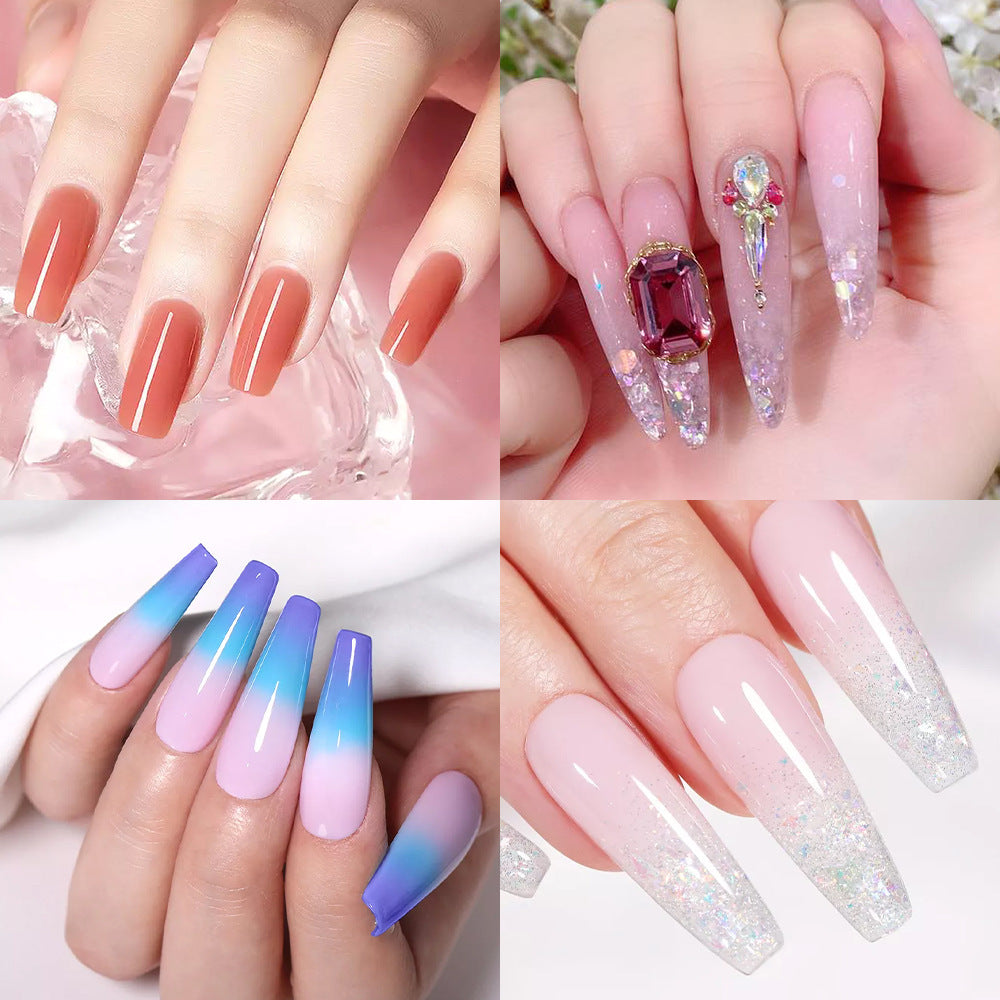 Nail Tips Popular transparent nail mold 120 pieces boxed with graduated crystal extension nail plate  fast phototherapy extension nail mold