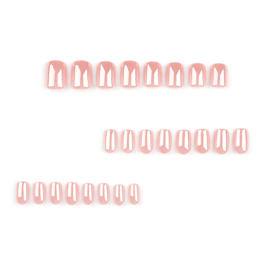 Pink solid color manicure short square  wholesale Internet celebrity explosion coated fake nails｜365nails