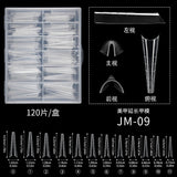 Nail Tips 120 transparent crystal nail molds, boxed with graduated crystal extension nail molds,  rapid phototherapy extension nail molds