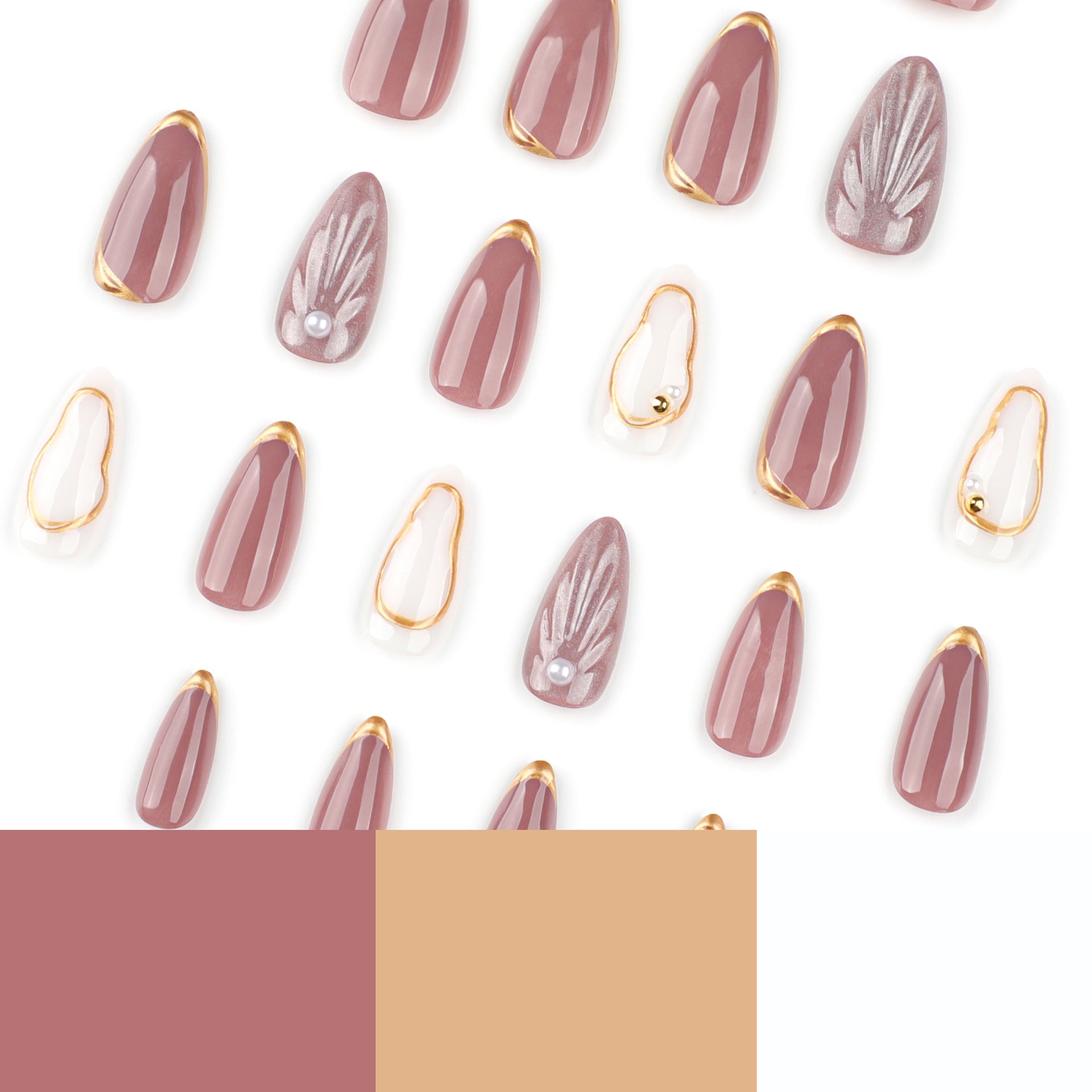 3D貓眼貝殼 短款杏仁形穿戴甲 批發｜365nails
