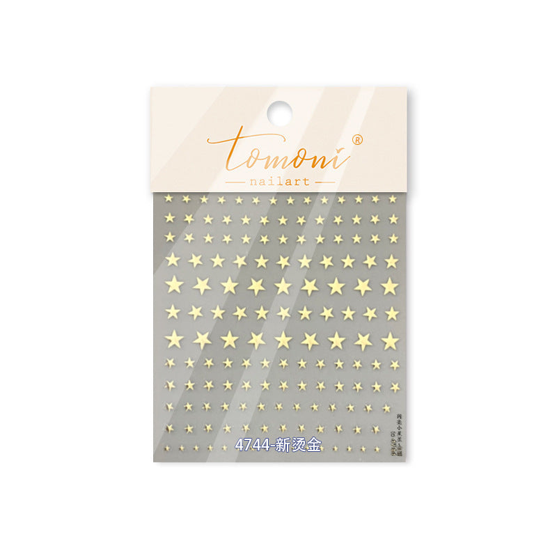 Gold Foil Gradient Star Collection: "Shiny Gradient Star" – 3D Embossed Nail Sticker