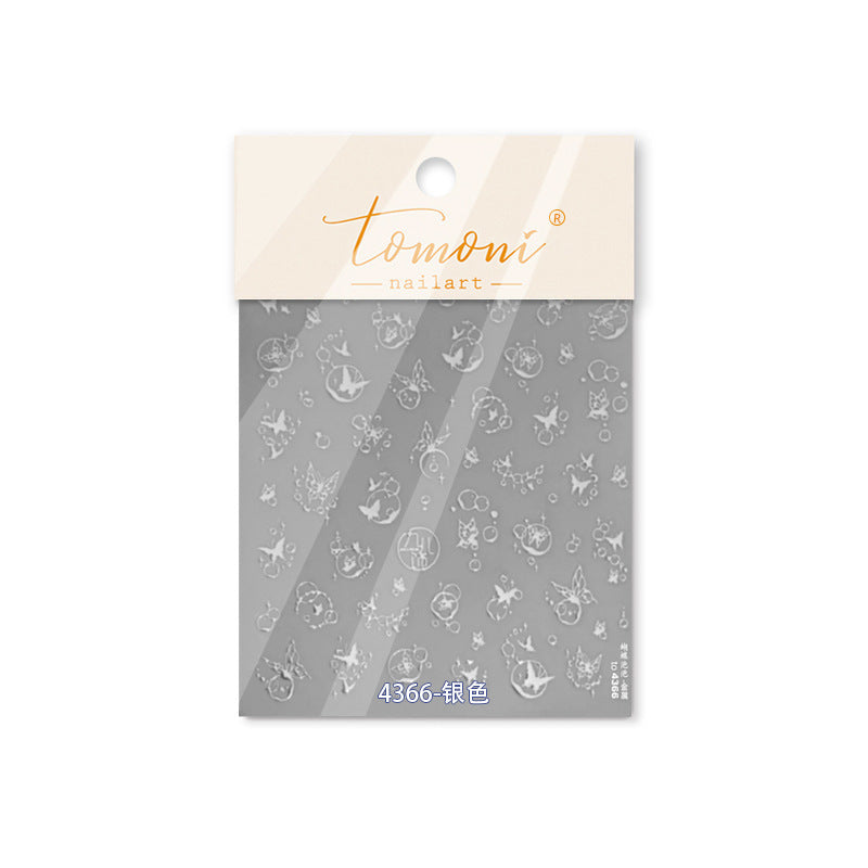 365nails: "Gold Metallic Butterfly Bubble" – Nail Art Stickers