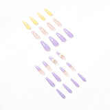 Press on the finished nail product taro purple nail  nail  Press on the  to show white fake nails, nail wholesale｜365nails