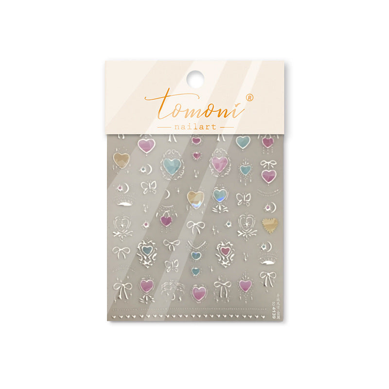 Royal Heart Collection: "Enamel Gold" – 3D Metallic Nail Sticker