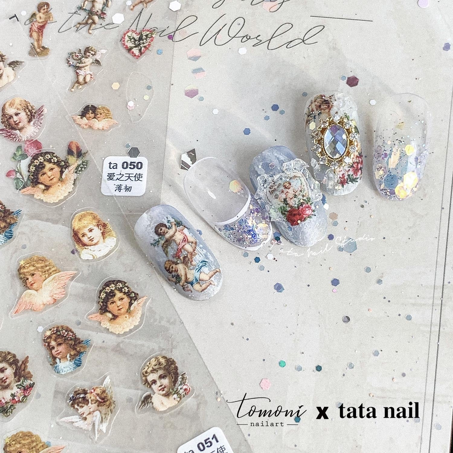 365nails: "빈티지 큐피드 엔젤" – 네일 아트 스티커