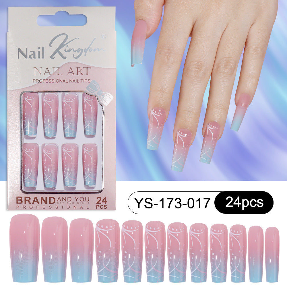 Nail Tips special for press on nails rectangular nail pieces removable full sticker manicure 24 pieces boxed fake nail factory wholesale