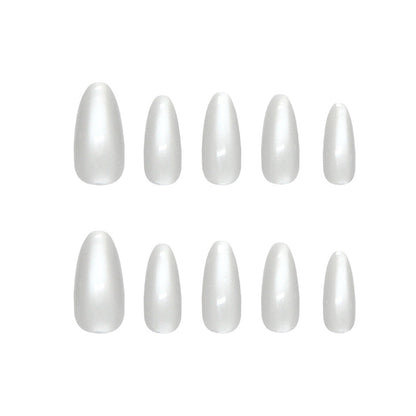 Nail Tips  prefabricated nail, simple and clean in summer, smoke gray medium and long almond nail, white, removable nail art pieces 30 pieces｜365nails