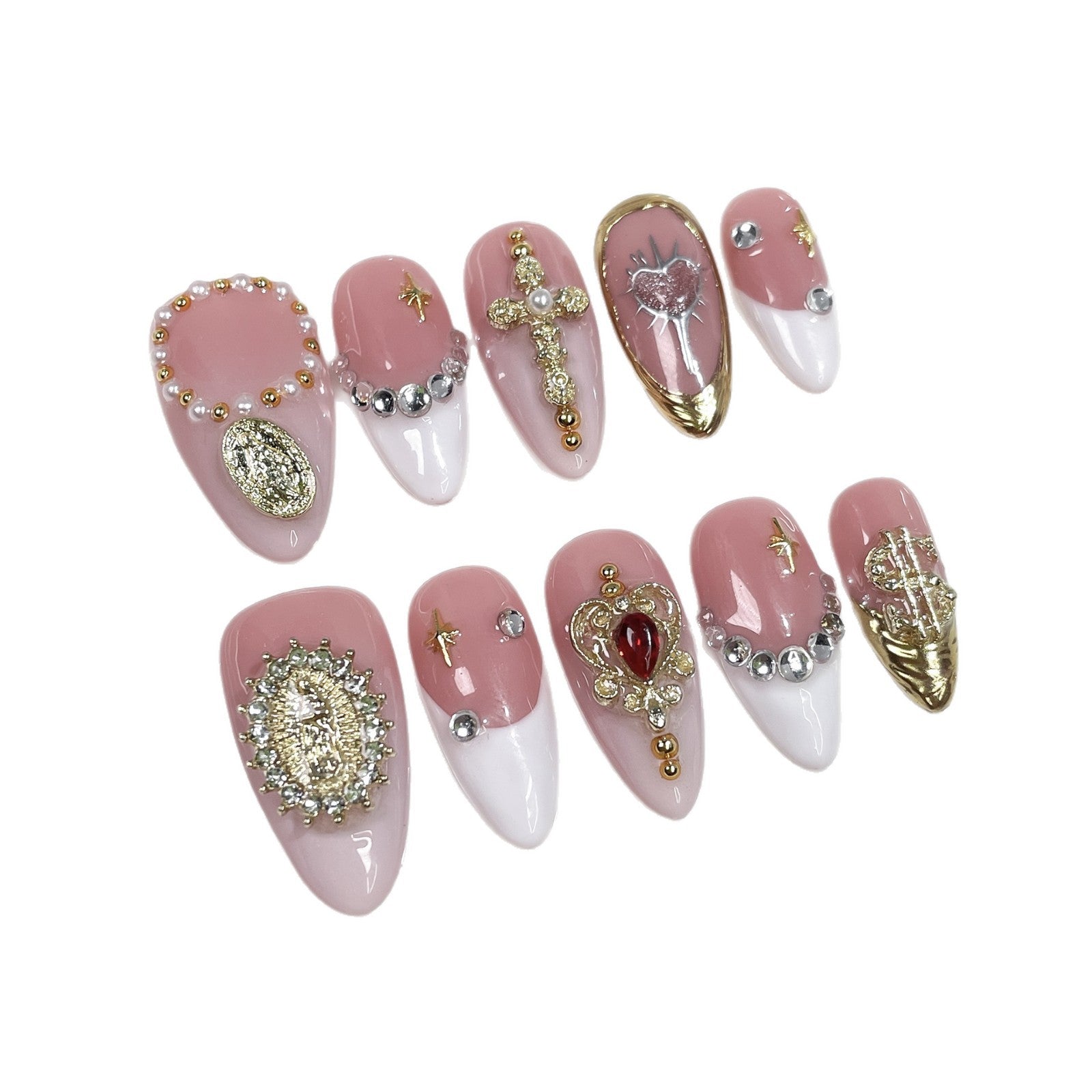 Royal Charm Cross Series Press-On Nails