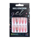 Popular hand-worn nail sweet cool flower almond long finished nail art removable patch fake nail piece