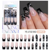 Press on nails fake nail patch extension nail Spice Girl medium rectangle removable 24 pieces with drill manicure