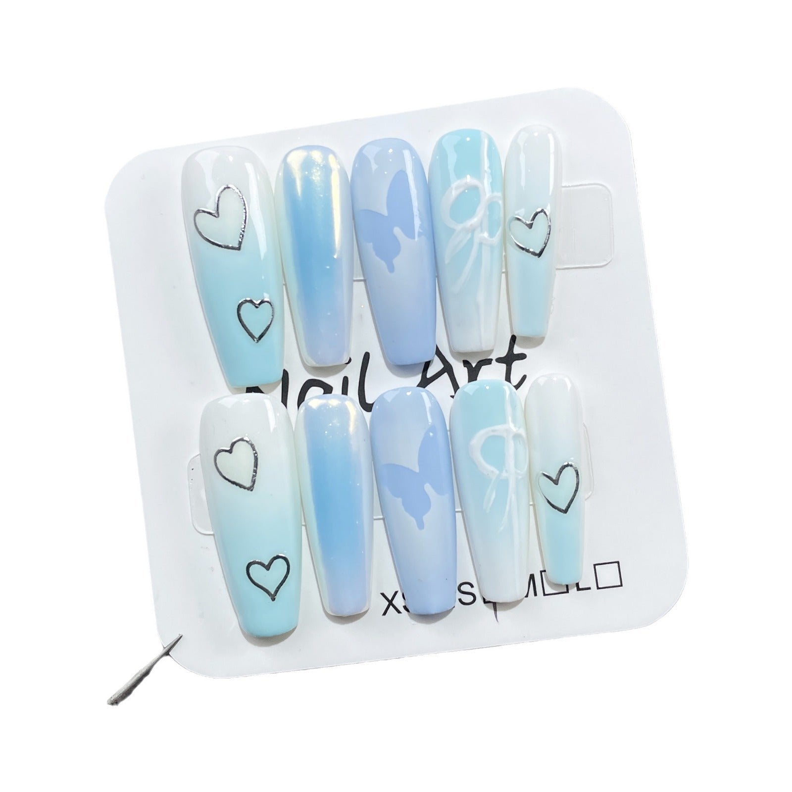Sweet Aurora Nails with Cutout Butterfly Accents