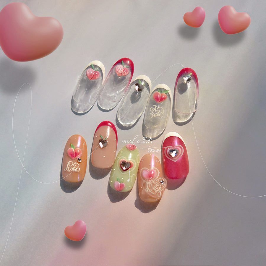 365nails: "holographic crystal heart layered set" – Nail Art Stickers