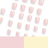 Short French gold edge wearing nail short MINI nail art finished nail piece new fake nail removable nail