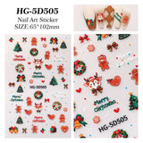Original Christmas Nail Art Sticker 5D Embossed Three-dimensional Happy Christmas Elements DIY Nail Sticker Ornament HG