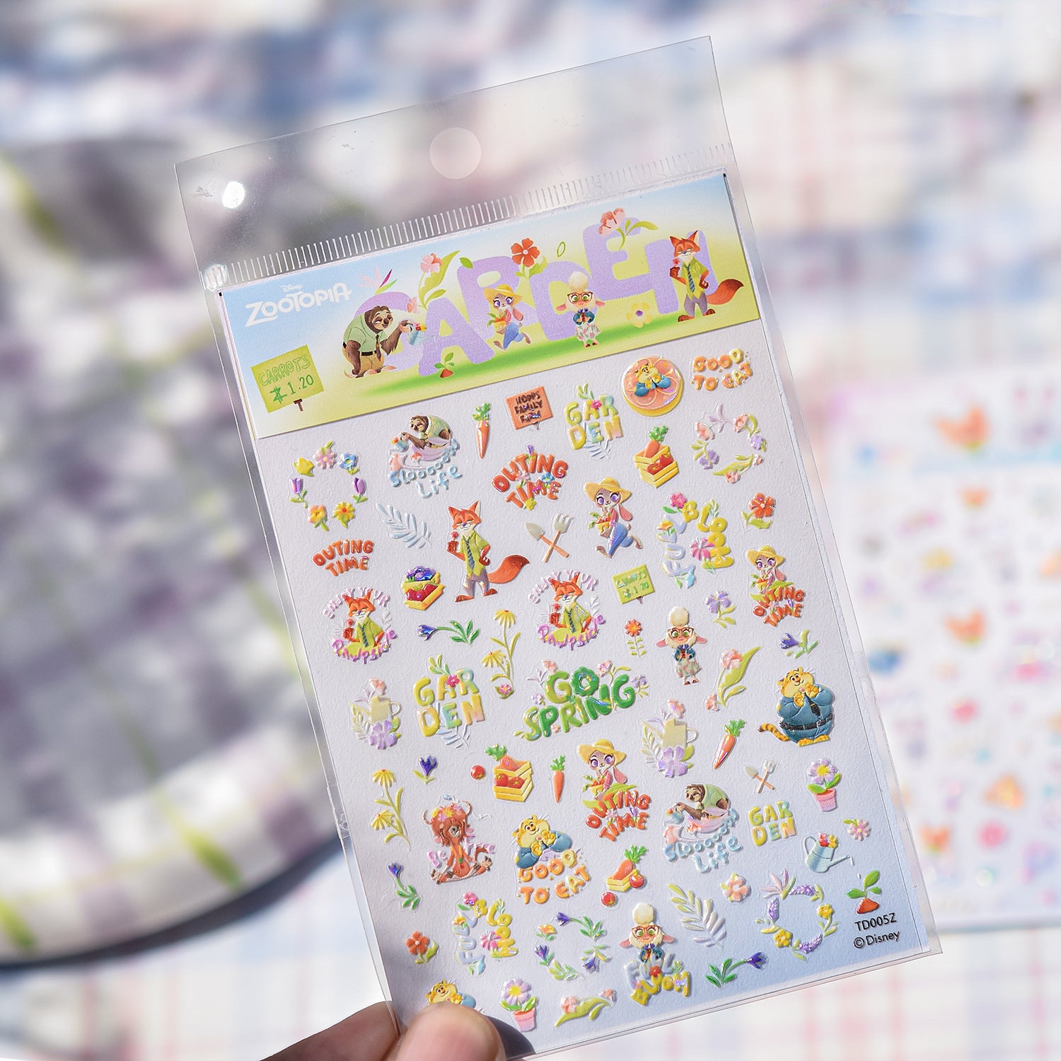 Zootopia Spring Garden Collection: "Zootopia Garden" – 3D Embossed Nail Sticker