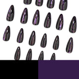 Iridescent Black Shimmer Stiletto Press On Nails