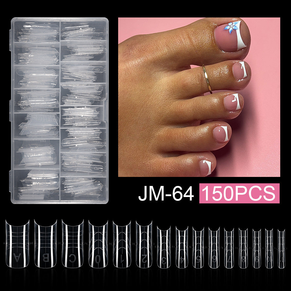 365nails: "Classic French Toe Extensions" – Short Square Toenail Tips