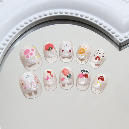 Sunshine music note cartoon kids nails｜365nails