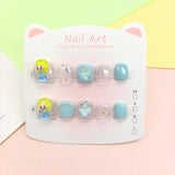 Princess Elsa Blue Cute Kids Press On Nails Set