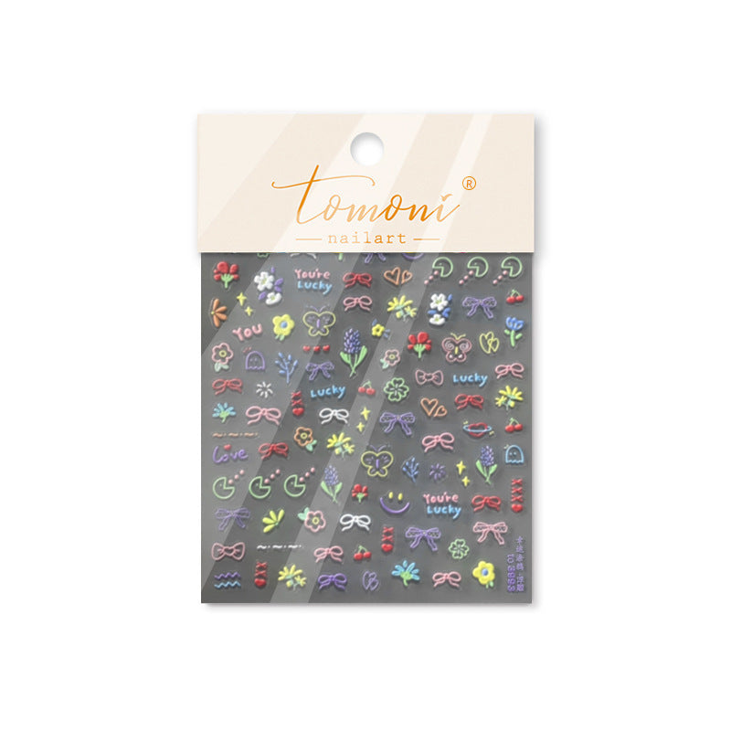 365nails: "Porte-bonheur mignon au trait pastel" – Stickers pour ongles