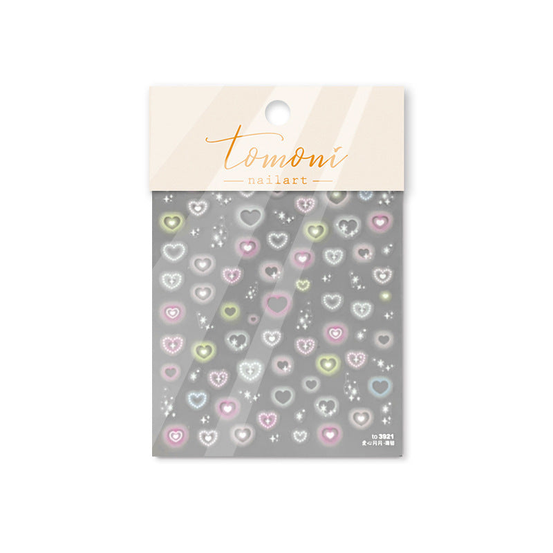 Pastel Heart & Star: "Sweet Heart Dream" – 5D Embossed Nail Sticker