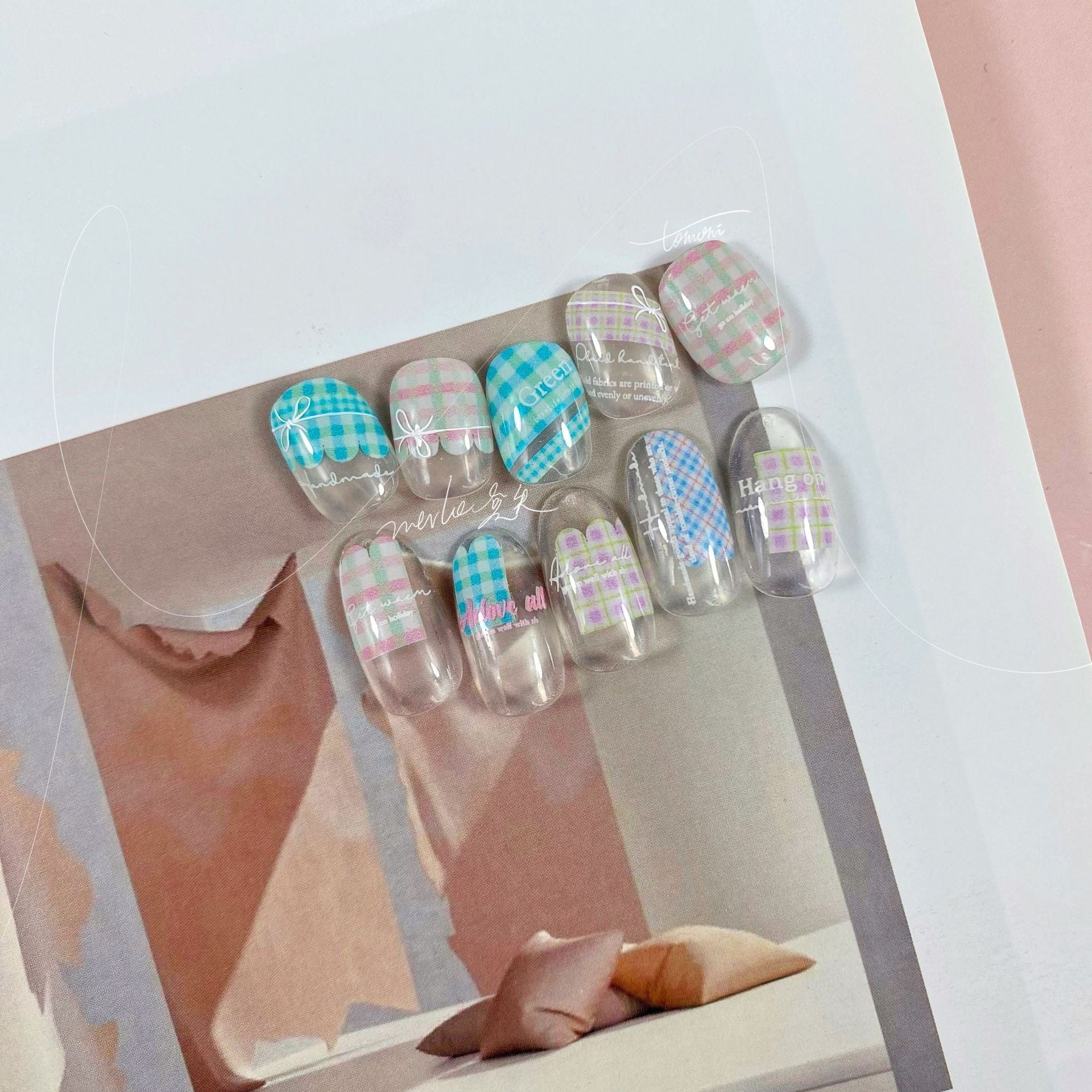 365nails: "Gingham French Tip" – Nail Art Stickers