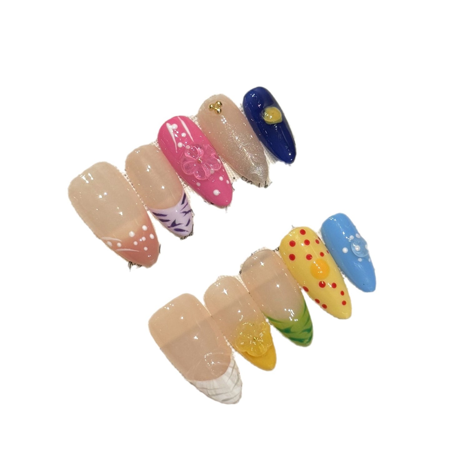 New handmade phototherapy press-on nails almond small fresh finished product | 365nails