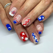 365nails: "Patriotic Picnic" – Precision Printed US Flag Short Squoval Nails