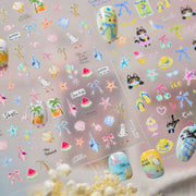 365nails: "검은 고양이의 여름 휴가" – 네일 아트 스티커