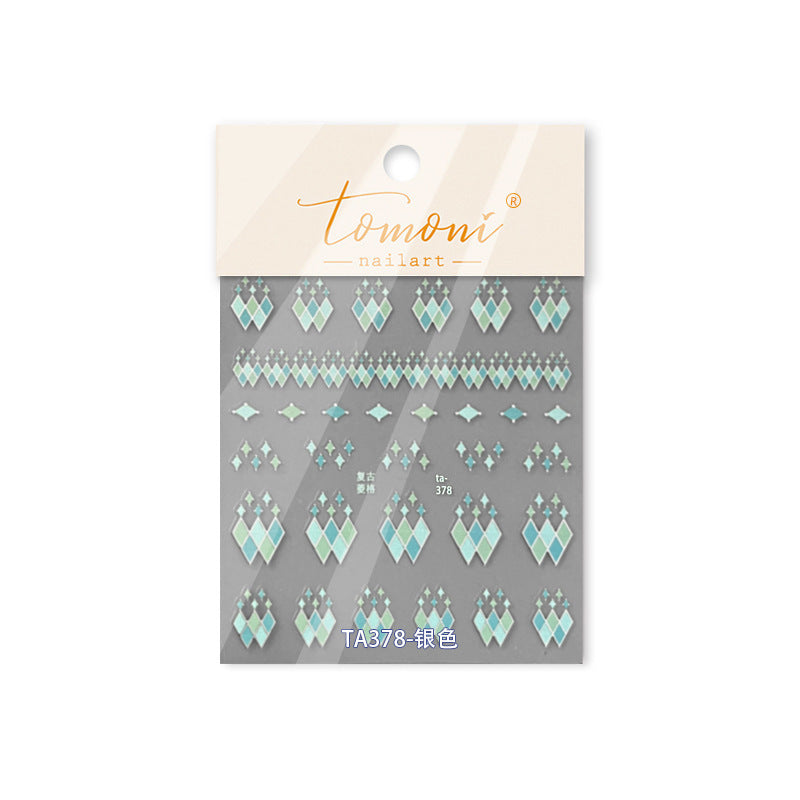 365nails: "Vintage Gold Foil Argyle Geometric" – Nail Art Stickers