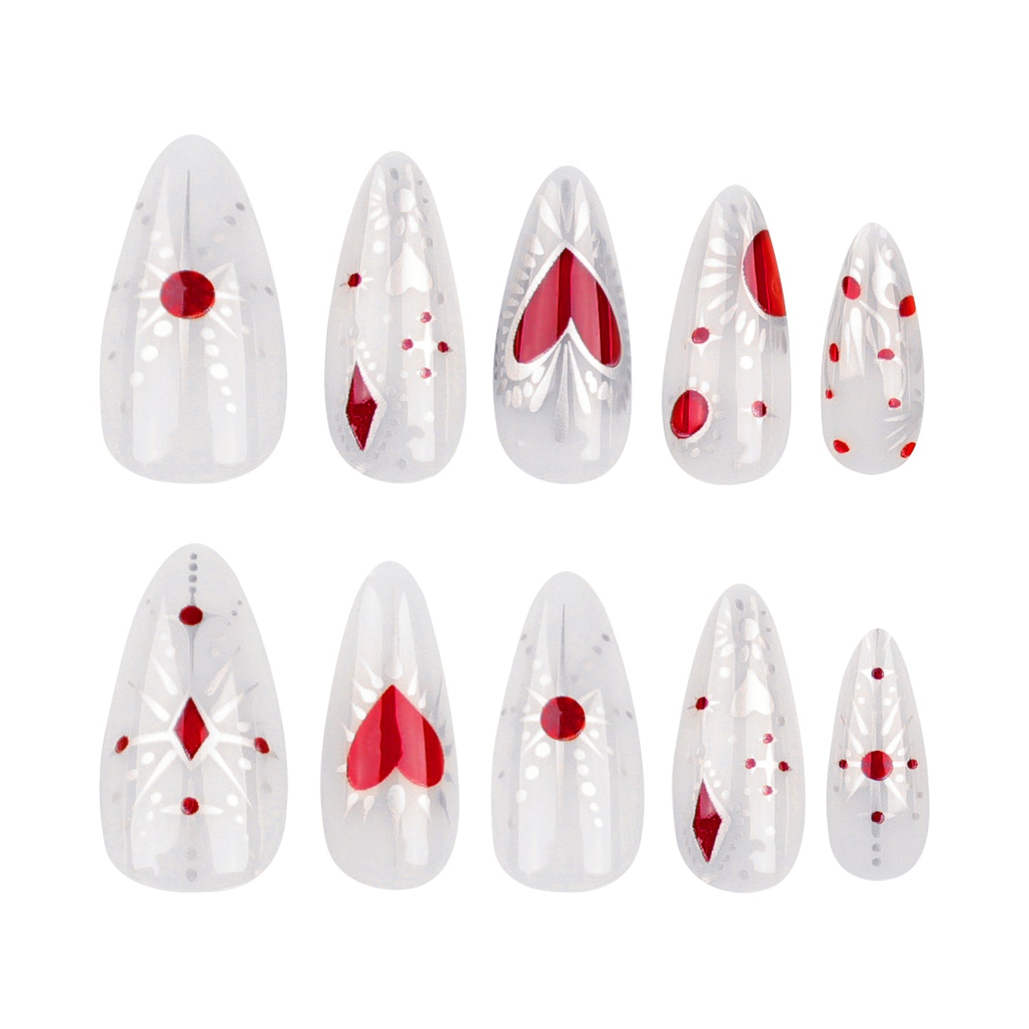 hot-selling press-on nails art tablets, red love Xingmanicure tablets, wholesale press on nails｜365nails