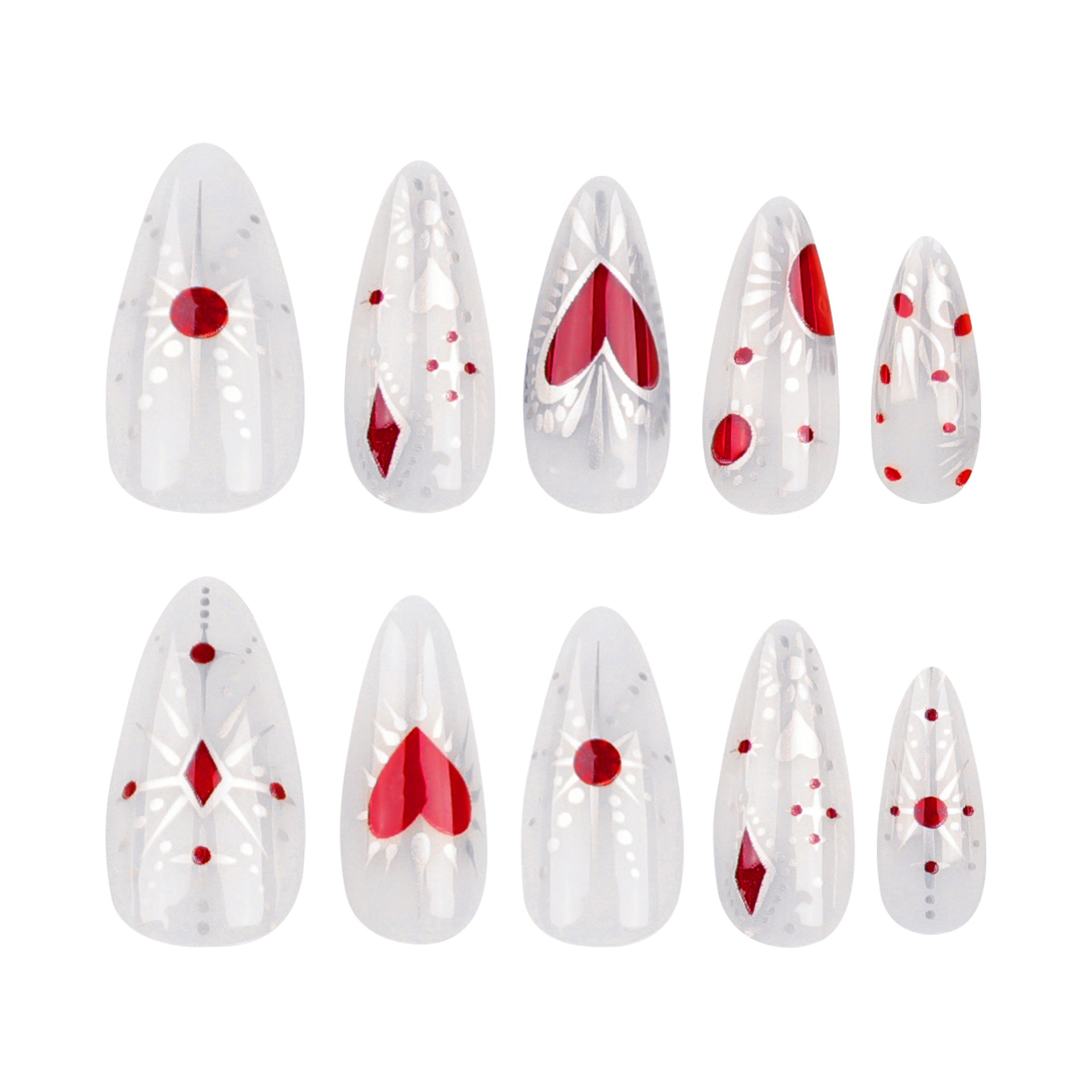 Tablettes d'art de faux ongles à coller, amour rouge, tablettes Xingmanicure, en gros｜365nails