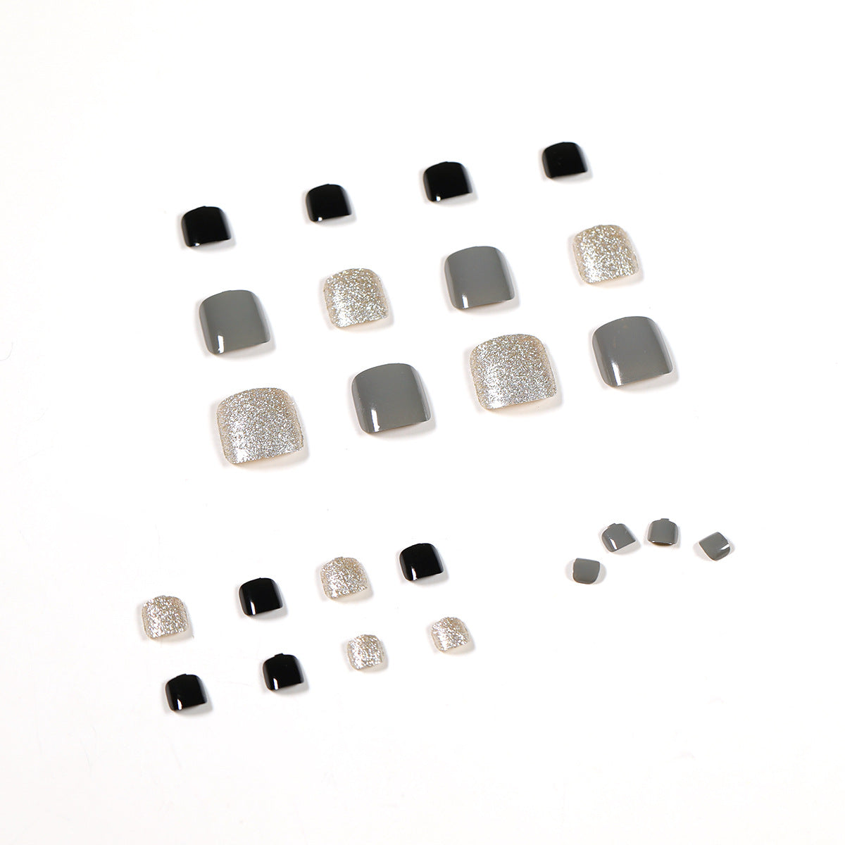 Morandi color summer foot nail wear nail art finished fake nail nail art patch foot nail patch removable｜365nails