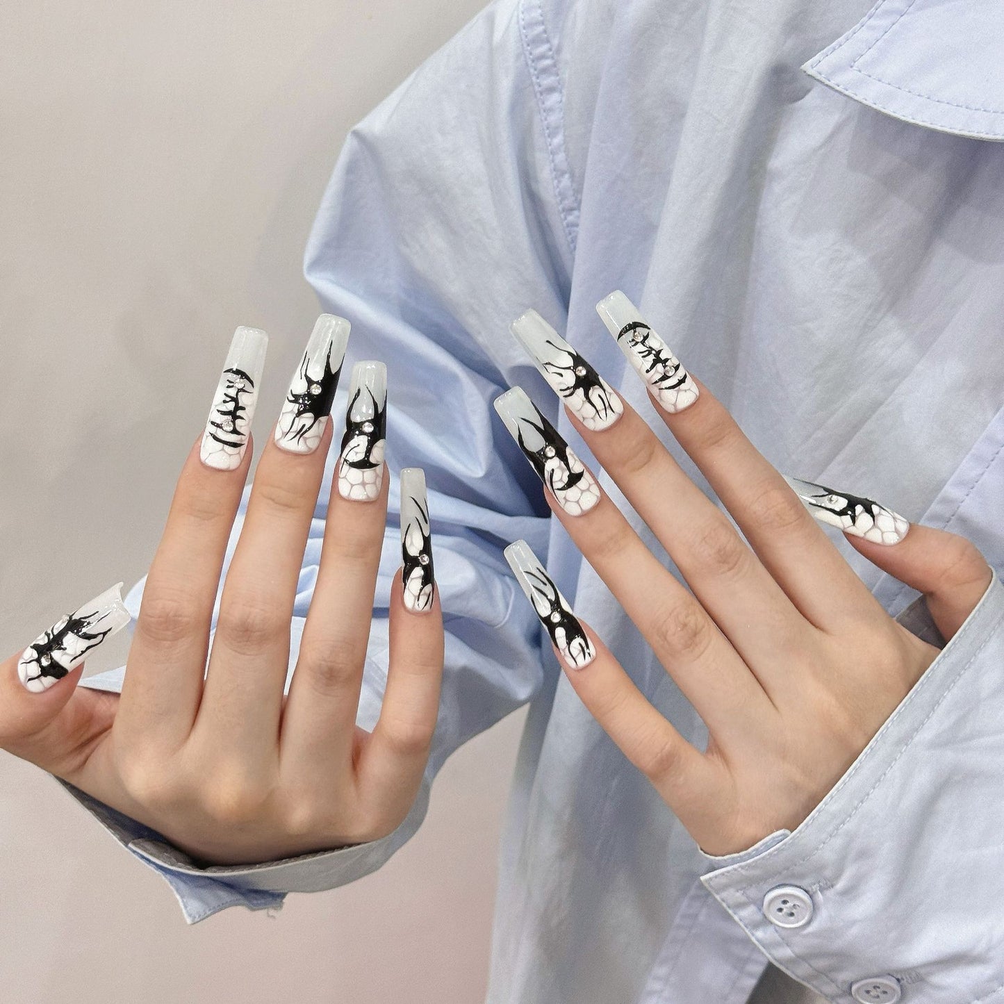 Pure handmade press on nails   nail art fake nails beauty | 365nails
