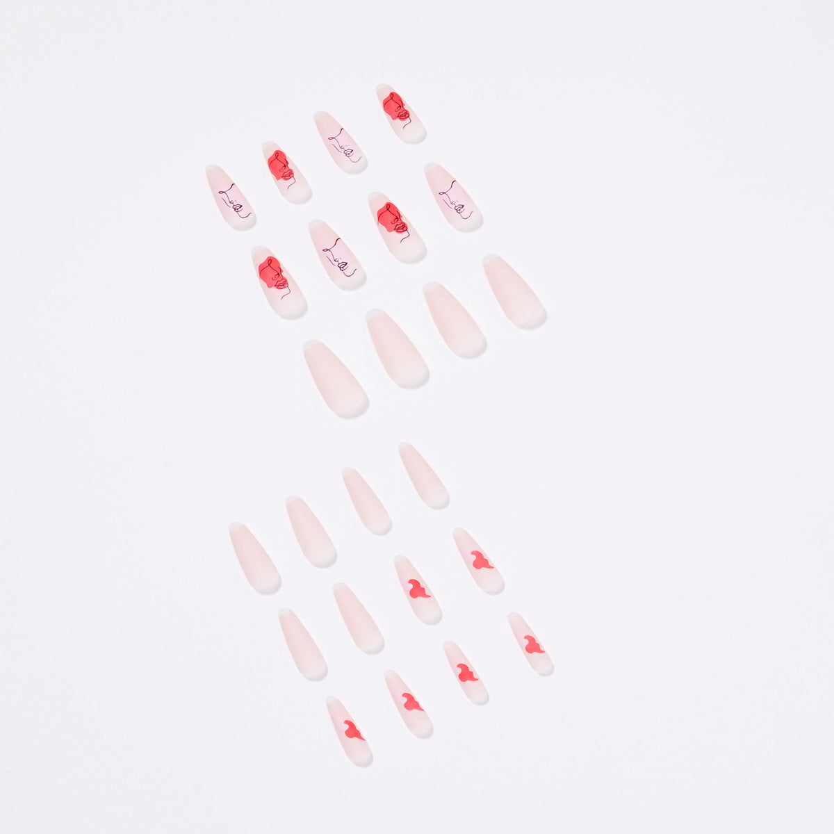 抽象人臉系列 塗鴉色塊線條穿戴甲 成品批發｜365nails