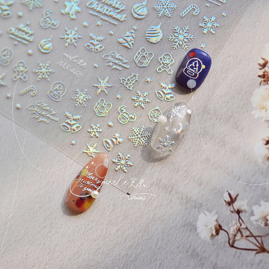 Holographic Pink Christmas – Festive Iridescent Nail Art Set