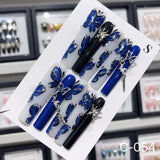 Extra Long 5.5cm Water Pipe Press-On Nails | Handmade Collection | Round Shape