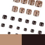 Leopard print cat eye manicure and pedicure simple short square toe nail chips
