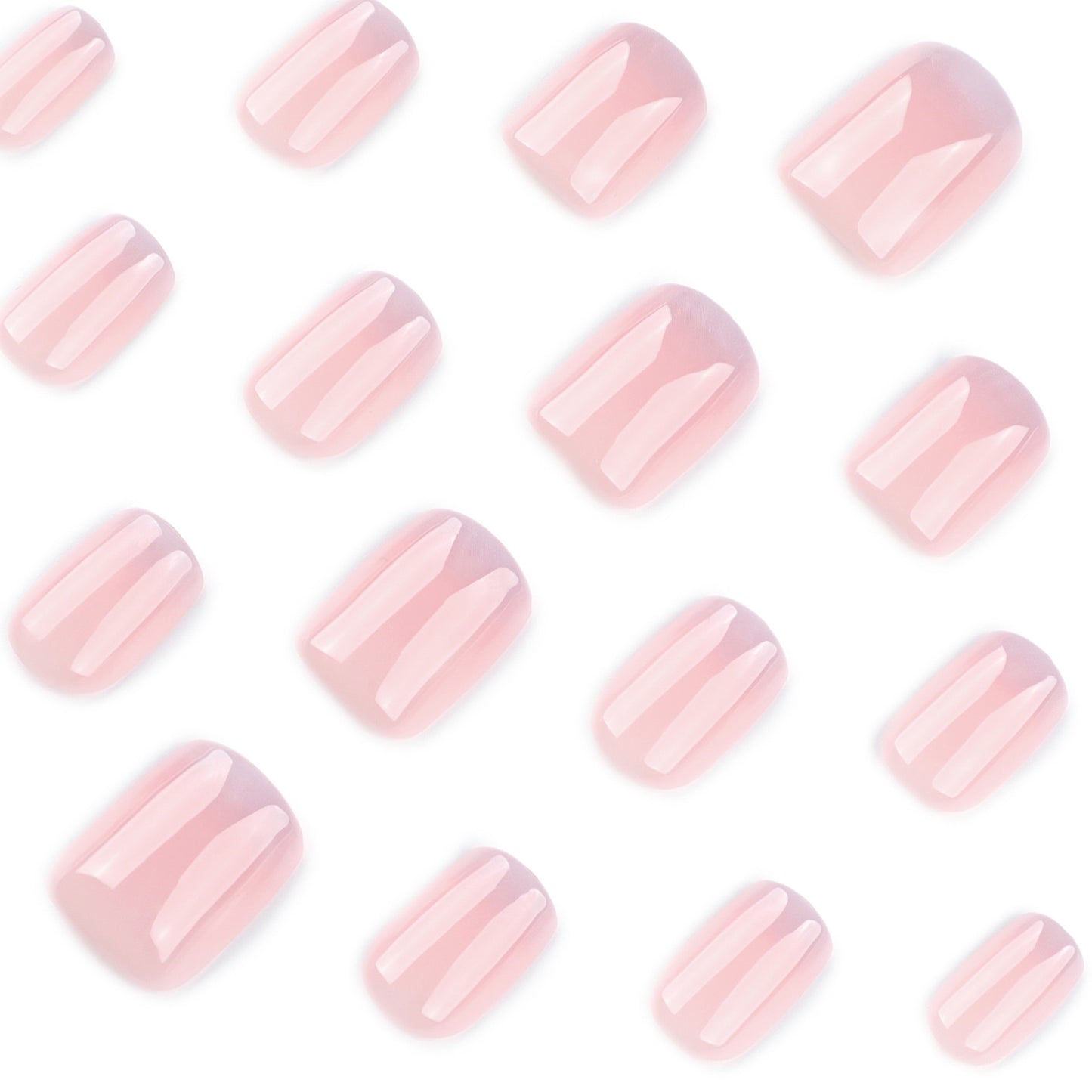 Simple French gradual change light gray purple manicure nail piece short square short fake nail removable wearable nail wholesale｜365nails