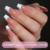 Press on nails French trapezoidal simple high-end sense 30 pieces box detachable fake nail finished pre-made manicure