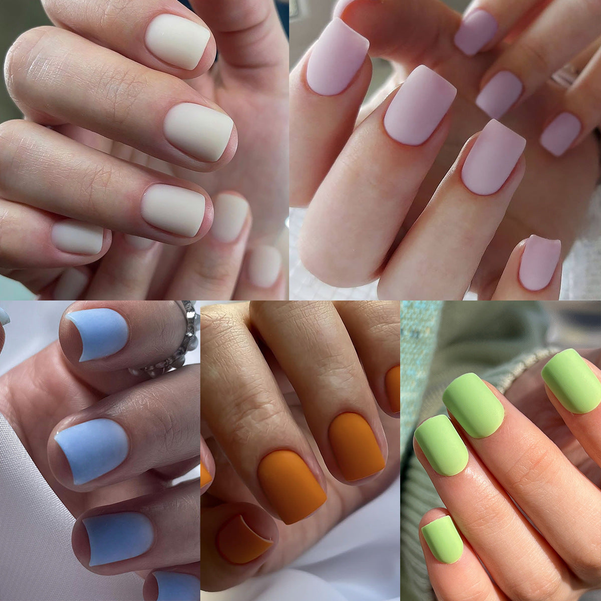 Frosted Detachable Wearable Nail Solid Color Style Nail Patch Square Factory Straight Hair Wearable Nail Patch｜365nails