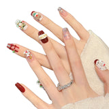 Festive Red Reindeer Santa Holiday Nails