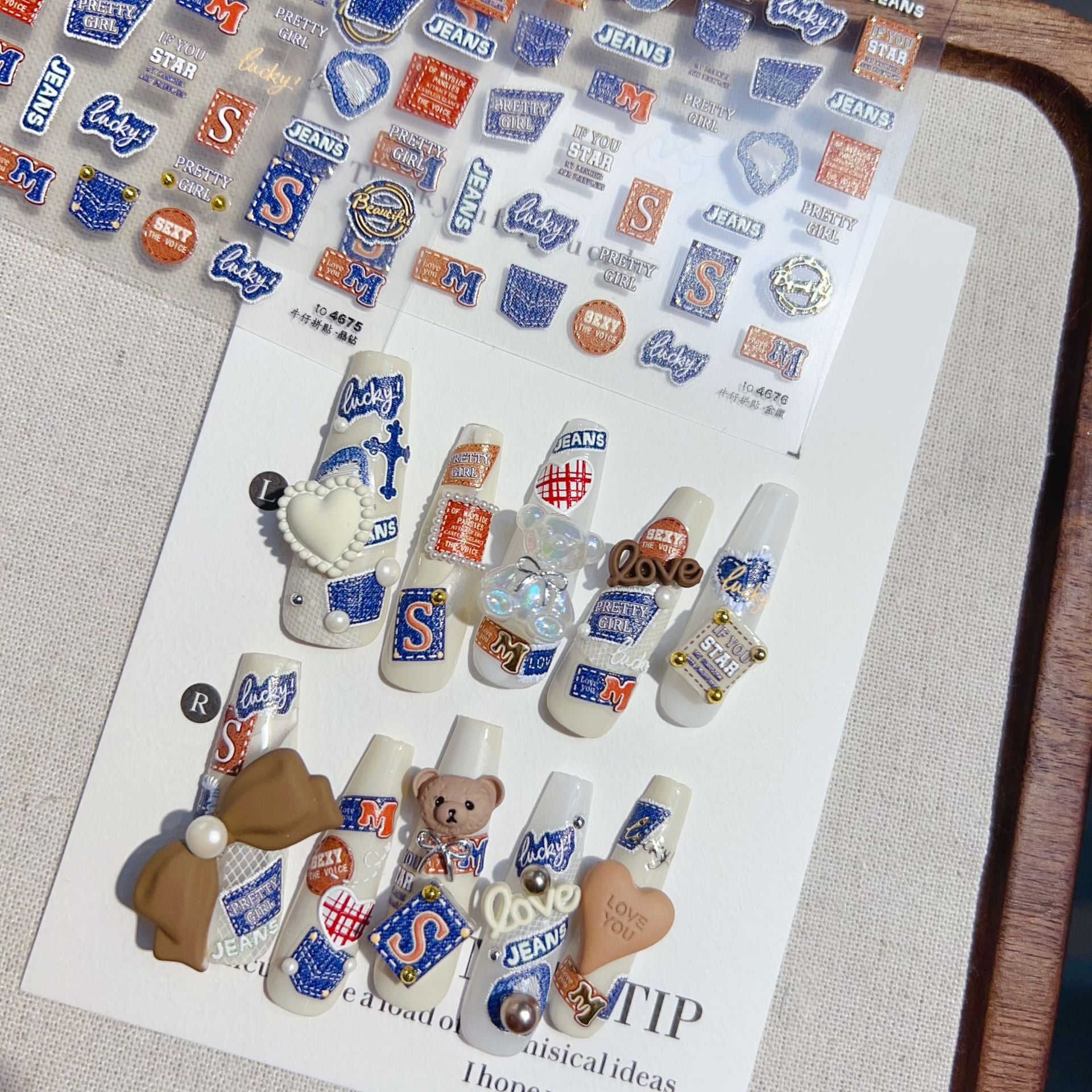 365nails: "Denim & Varsity Patch" – nail art stickers