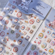 Cute Cartoon Girl & Puppy: "Miiichan Sweet Puppy Party" – 5D Embossed Nail Sticker