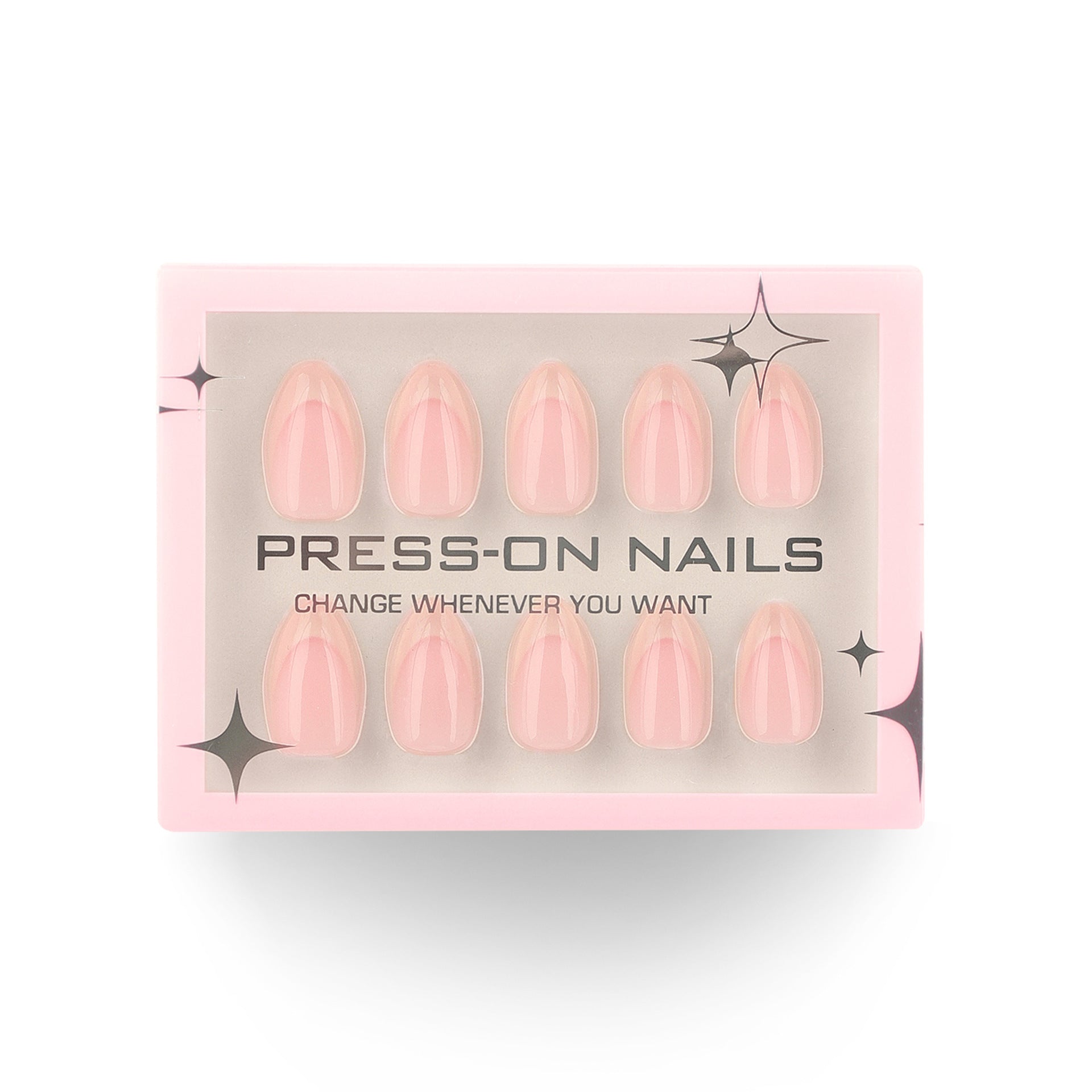 Soft Nude Pink Gloss Short Almond Press‑On Nails 30pcs