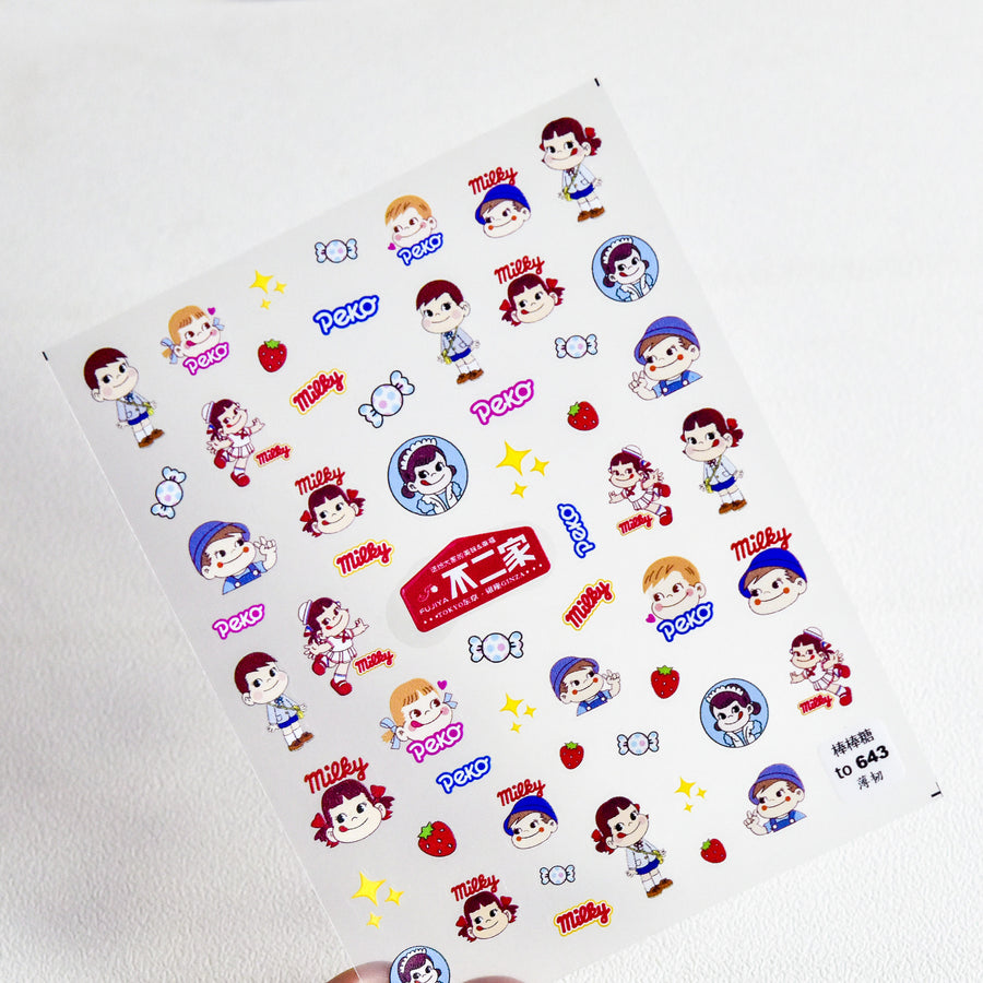Cartoon Princess Nail Stickers – Cute Q-version Character Set