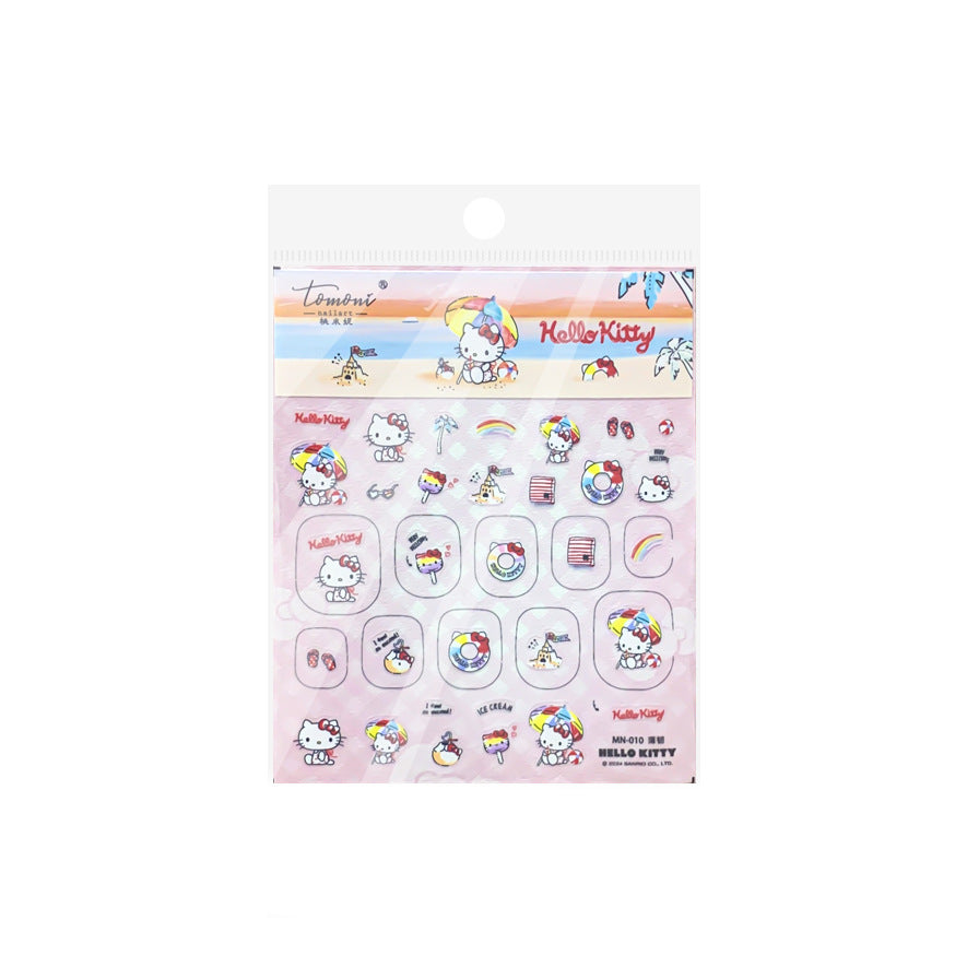 365nails: "Hello Kitty 夏日海灘浮雕套組" – 美甲貼紙